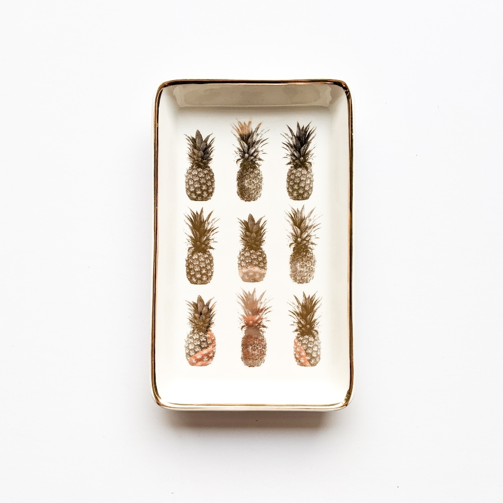 J Crew Gold Pineapple Tray